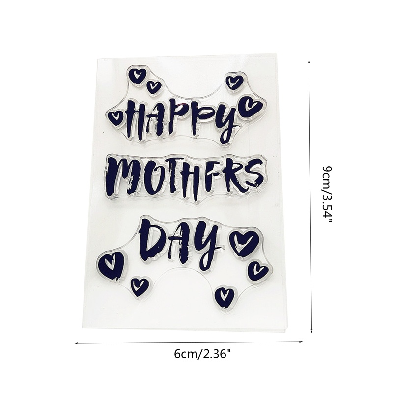 Tem Đóng Dấu Silicone Trong Suốt Hình Chữ Happy Mother Day