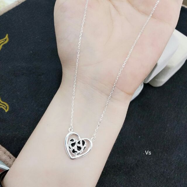 Dây chuyền tim bạc liền mặt