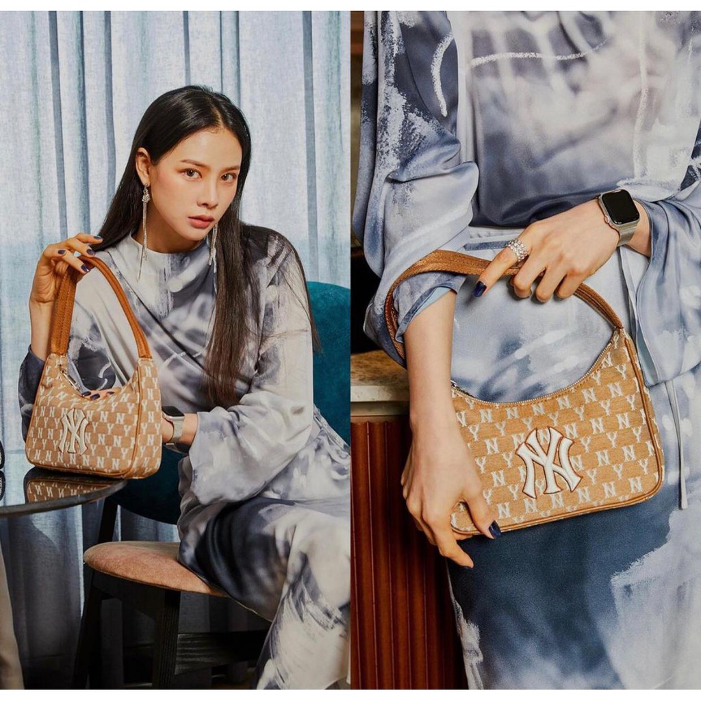 ✅ [ FELIX CHUẨN 1:1+ VIDEO] Túi đeo vai MLB Monogram Jacquard Hobo Bag [32BG33111-50N] GIÁ BÁN RẺ NHẤT | CAM KẾT CHUẨN