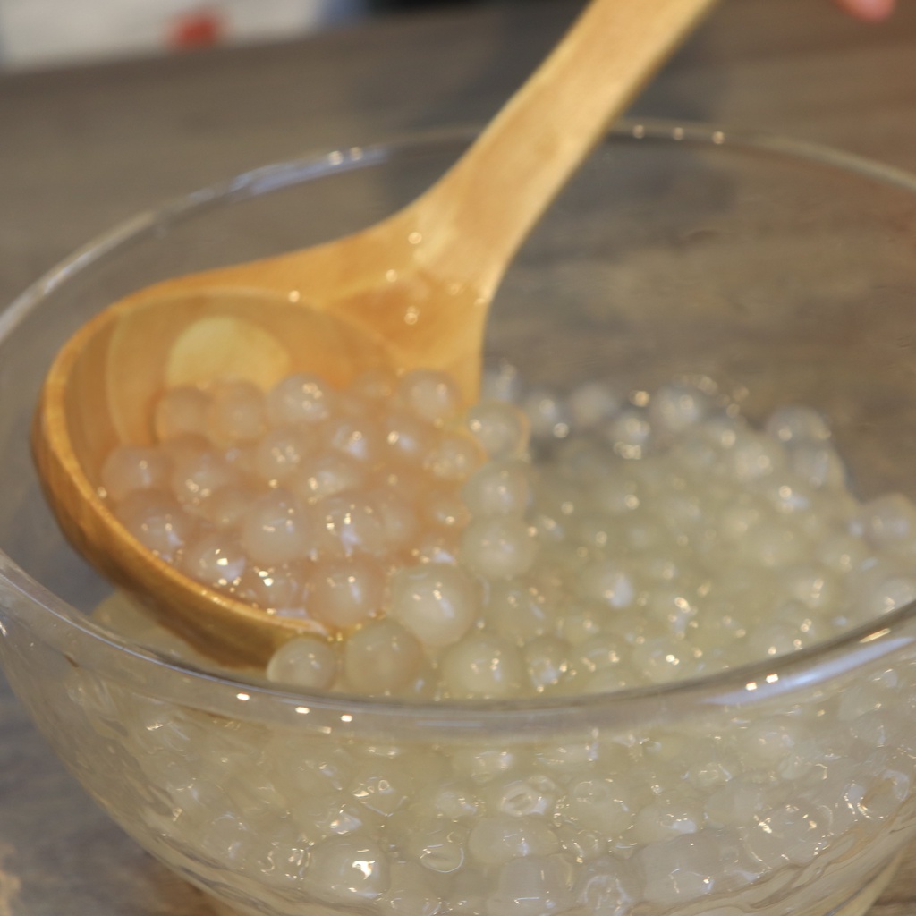 TRÂN CHÂU TRẮNG Nguyên Liệu Làm Trà Sữa Trân Châu Đường Đen 1Kg