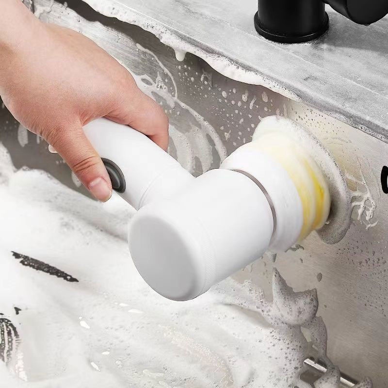 Bàn chải lau chùi Jiashi chạy điện cầm tay không dây với 3 đầu thay thế cho phòng tắm hồ bơi gạch gốm