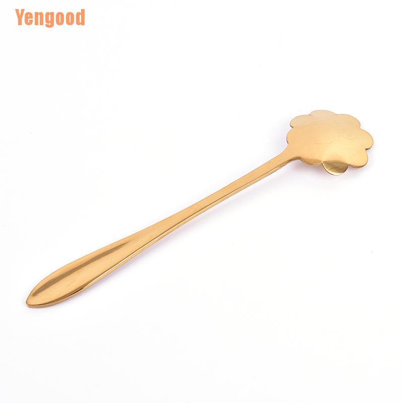 Muỗng uống trà hình bông hoa trang trọng bằng thép không gỉ tiện dụng