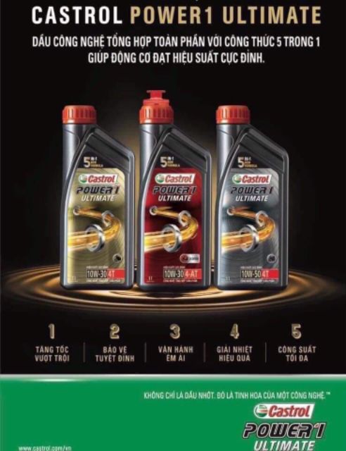 Dầu nhớt CASTROL POWER1 ULTIMATE 10W-30 4T (dùng cho xe số)