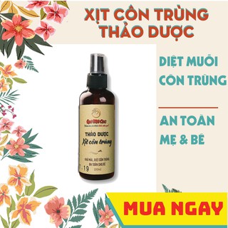 Xịt muỗi thảo mộc, thảo dược xịt côn trùng an toàn cho trẻ nhỏ, mẹ bầu QUÊ MỘT CỤC 100ml (handmade)