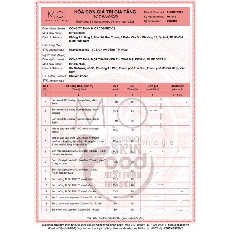 Sữa rửa mặt và Toner 5in1 DA hãng MOI hồ ngọc hà