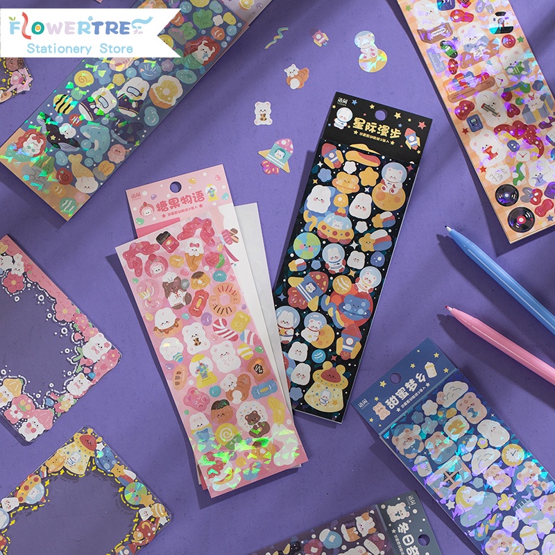 Flowertree Set 2 nhãn dán đáng yêu trang trí sổ tay
