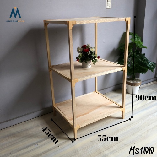 Kệ gỗ vuông hình chữ nhật 55x45cm 2 tầng, 3 tầng Minhlongwood