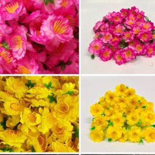Hoa mai, Hoa đào giả 1kg 600 - 800 bông hoa trang trí ngày Tết