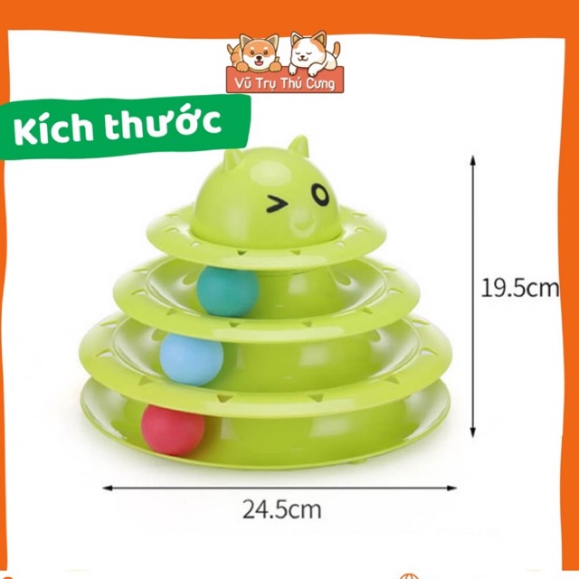 (Cao cấp) Đồ chơi tháp banh 3 tầng cho Mèo thư giãn