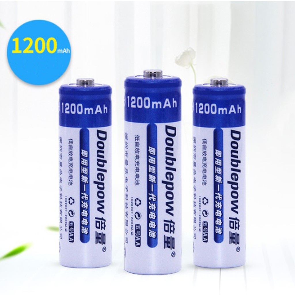 Hộp 4 viên pin tiểu sạc cao cấp AA Ni-MH 1200mAh Doublepow