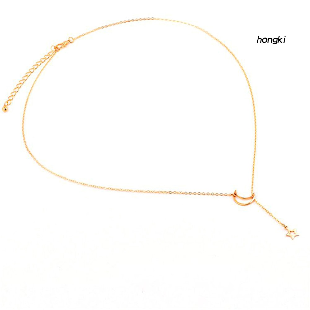 vòng cổ Hợp Kim Mặt Hình Mặt Trăng Và Ngôi Sao Thời Trang Dành Cho Nữ
