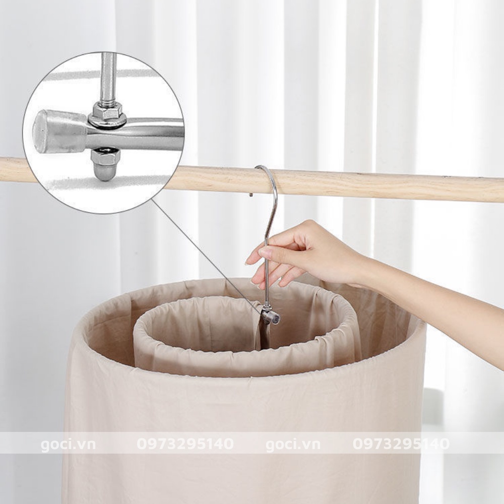 Móc phơi chăn thông minh hình xoắn ốc inox đa năng tiết kiệm không gian chịu lực nặng