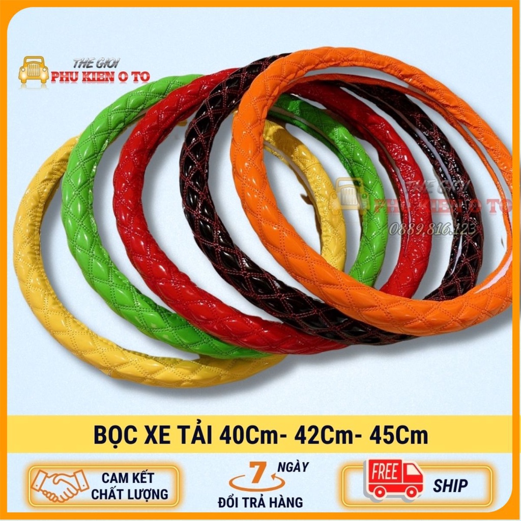 Xe Tải Size To 40- 42- 45Cm - Bọc Vô Lăng Da Bóng Thái Lan, Phong Cách Thể Thao Nhiều Màu Sắc