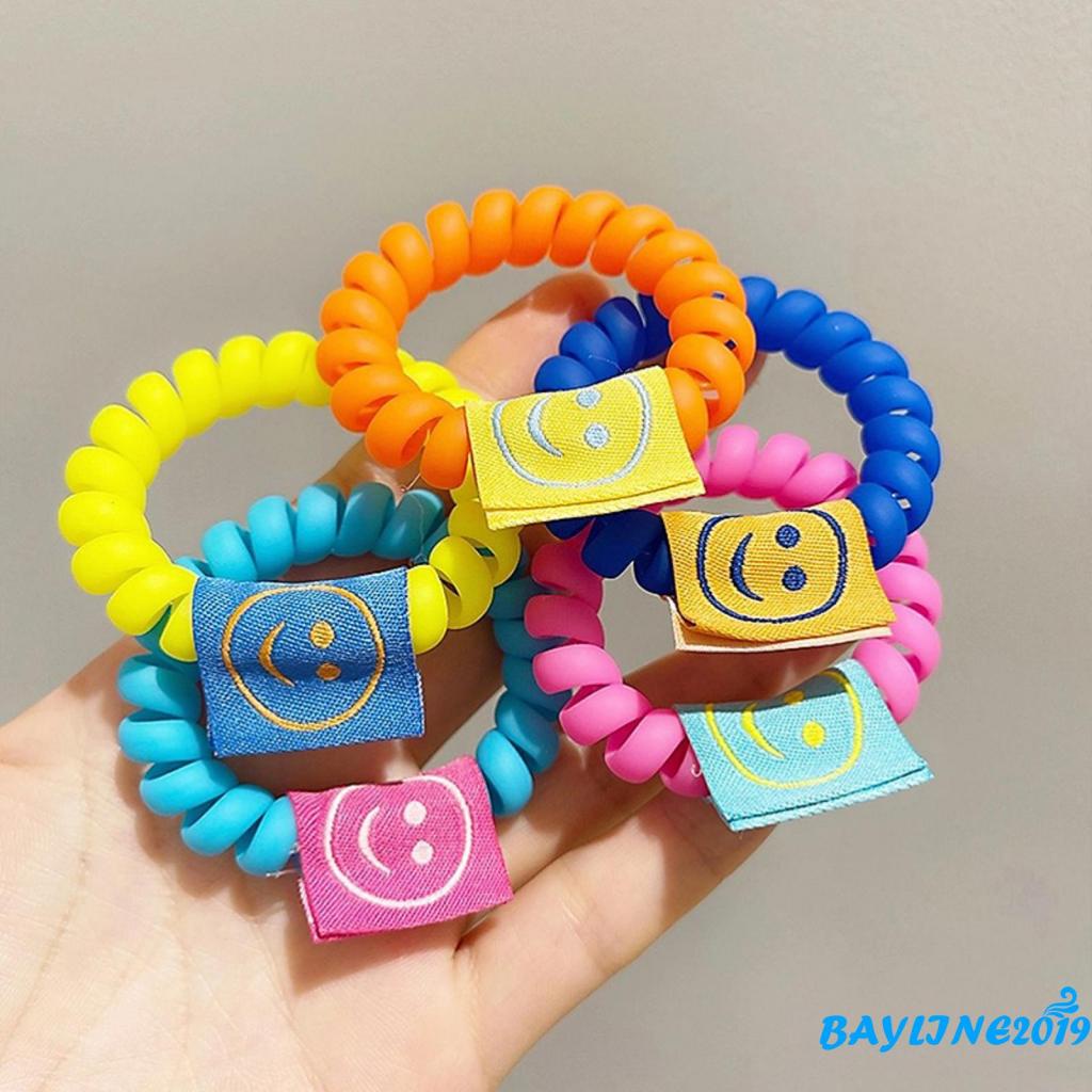 Dây buộc tóc co giãn hình mặt cười màu sắc ngọt ngào thời trang cho nữ