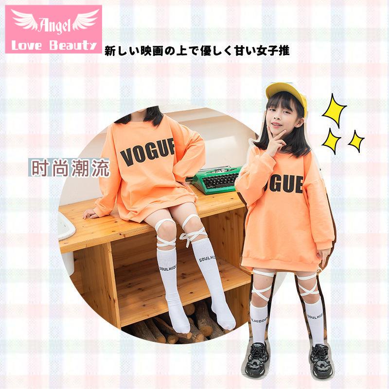 Vớ Cao Ngang Bắp Chân Cột Dây Thời Trang Cho Bé Gái 3-8 Tuổi