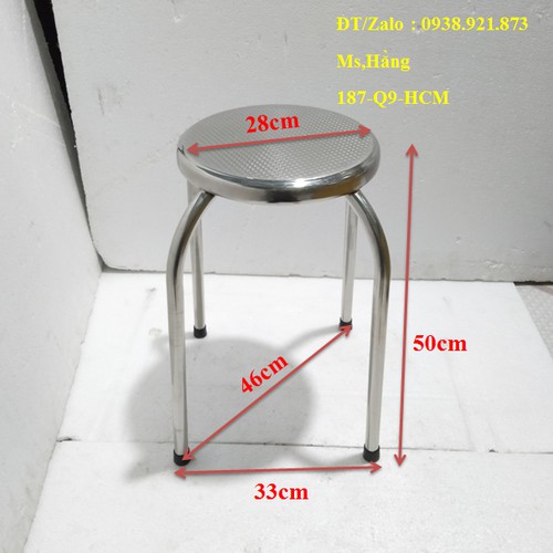 Ghế Inox Mặt Hoa Văn Cao 50cm - Ghe50HoaVan