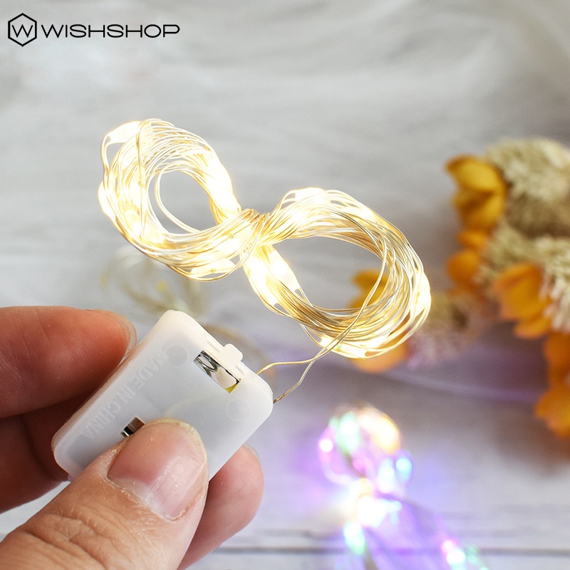 Dây Đèn LED Mini 1M 2M Chạy Bằng Pin + Dây Đồng Chống Nước Trang Trí Bánh Kem