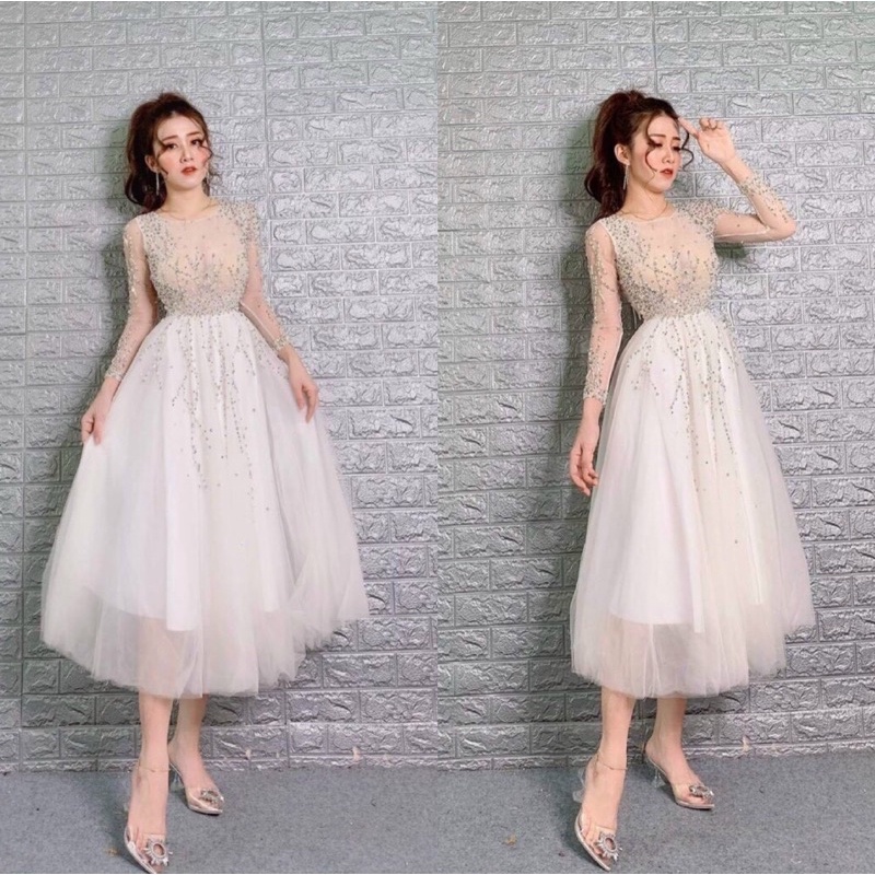 ĐẦM XOÈ DỰ TIỆC ĐÍNH HẠT full size S/M/L/XL ( ảnh và video chủ shop tự quay )