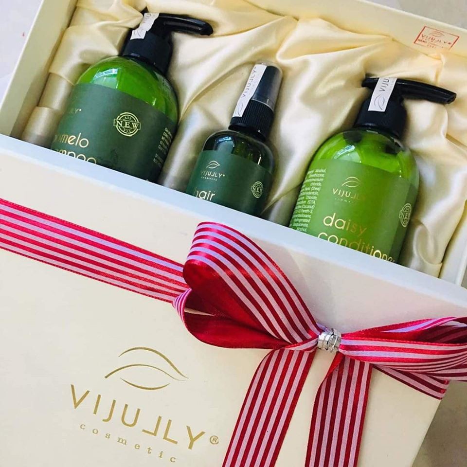 Combo Vijully 3in1 dưỡng tóc dầu gội, kem xả bưởi và tinh dầu xịt bưởi chính hãng có hộp- Hanayuki Asia