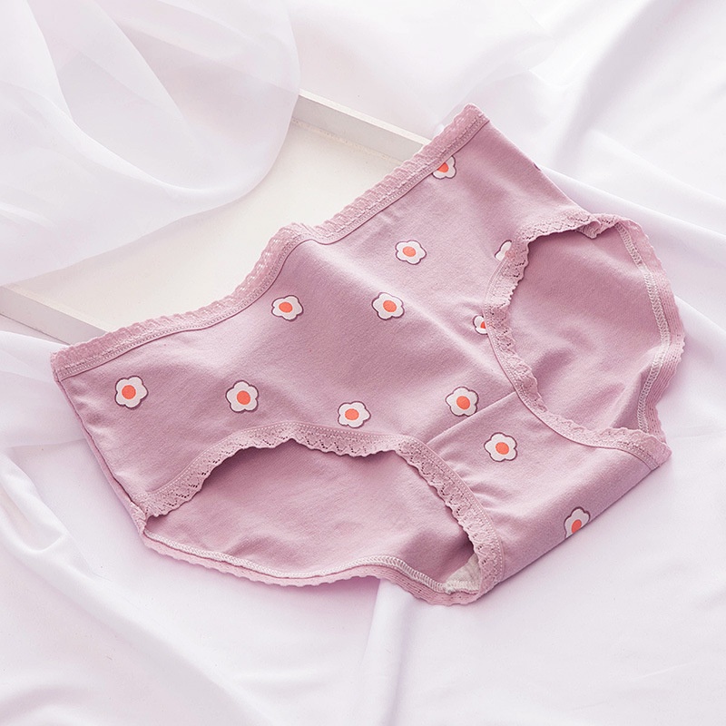 Quần Lót Cotton Nữ Thông Hơi Kháng Khuẩn Hút Mồ Hôi Hoạ Tiết Dễ Thương  OTIS - L160