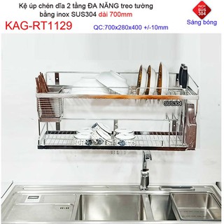 KỆ CHÉN DĨA 7T INOX KAG-RT1129