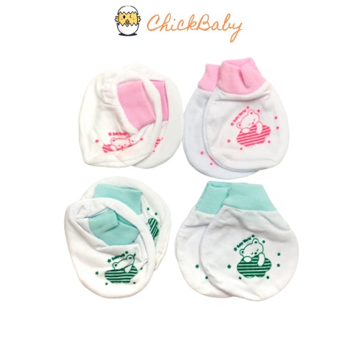 Mũ sơ sinh Bao tay bao chân trẻ em ChickBabyShop từ 0 tuổi chống trầy xước giữ ấm
