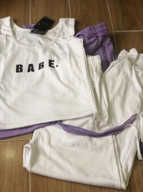 Set bộ áo ba lỗ rút babe quần dài bo ống xinh