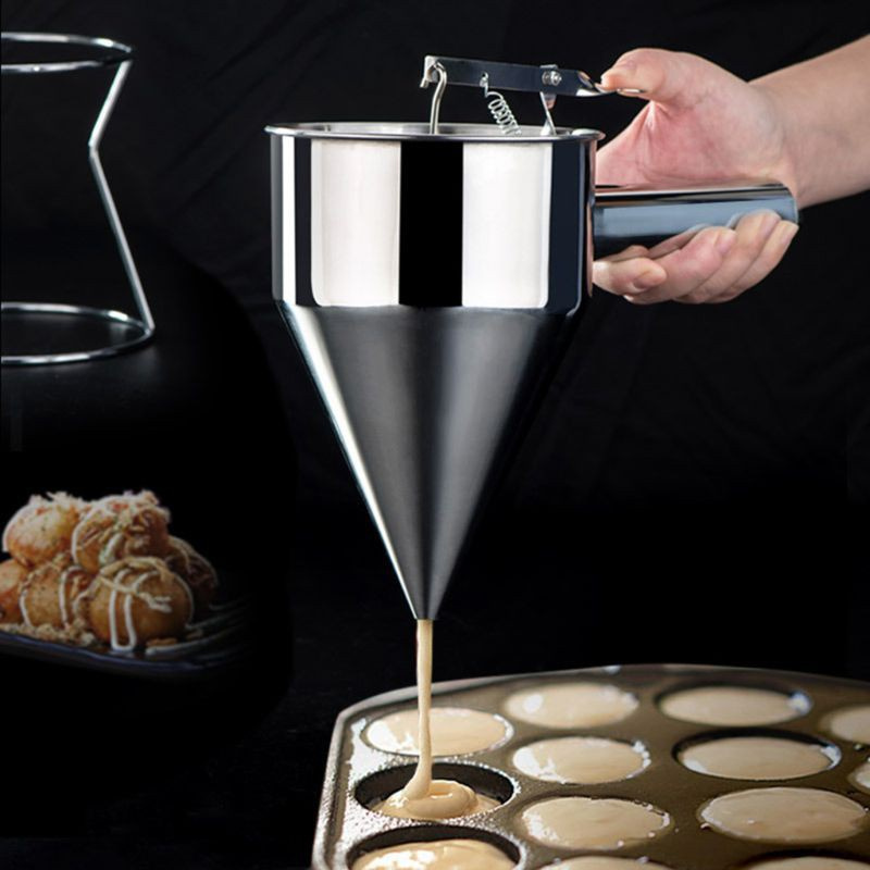 Phễu chiết bột làm bánh pancake bằng thép không gỉ kèm giá đỡ tiện dụng cho nhà bếp