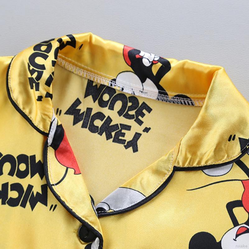 Bộ Đồ Ngủ In Hình Chuột Mickey Xinh Xắn Cho Bé Từ 1-6 Tuổi