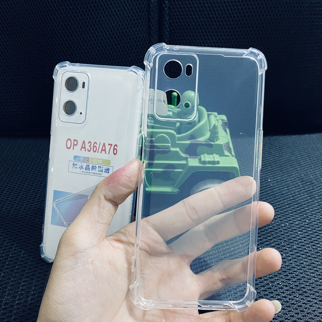 Ốp lưng chống sốc OPPO A76/ A36 dẻo trong suốt cao cấp bo 4 góc chống va đập bảo vệ camera