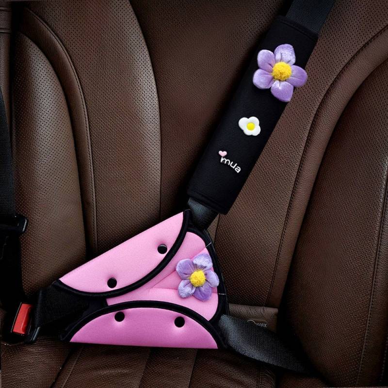 Car Seat Belt Adjustment Cartoon Cute Children Anti-Strangulation Neck Shoulder Sleeve Holder Seat Limit Auxiliary Strap Y3b6