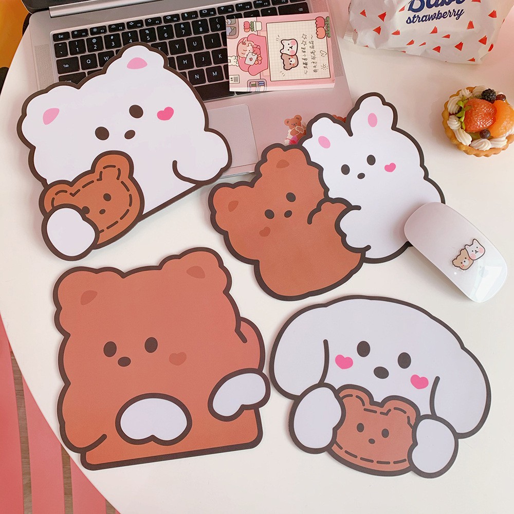 Bàn Di Chuột Miếng Lót Chuột Mouse Pad Cookie Bear Đáng Yêu Không Thấm Nước