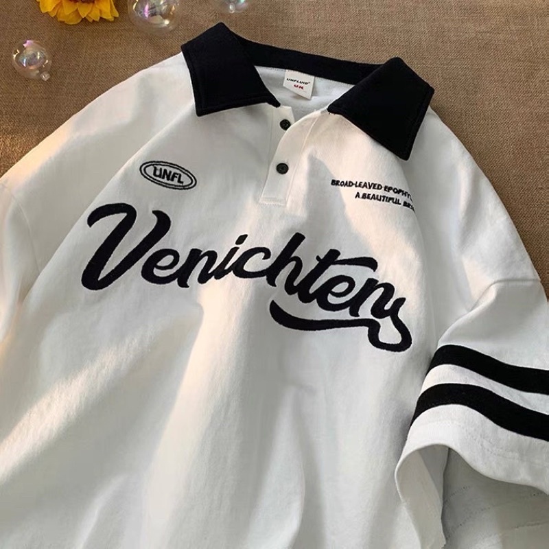 Áo Polo VENICHTEN - EIN logo UNFL Unisex Nam Nữ Tay Lỡ Form Rộng