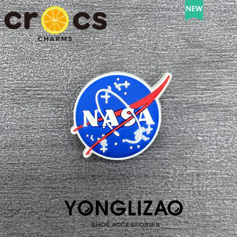 NASA Crocs Phụ Kiện Trang Trí Trên Cùng Họa Tiết Âm Nhạc / Hoa / Giày crocs jibbitz charms