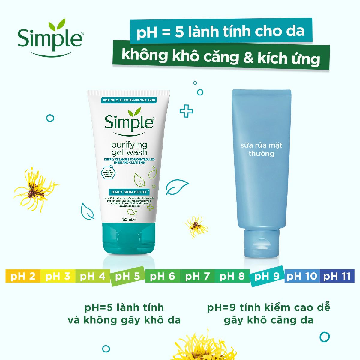 Sữa rửa mặt Simple giúp kiềm dầu và ngừa mụn hiệu quả - cho da dầu mụn 150ml [CHÍNH HÃNG ĐỘC QUYỀN] [DIỆN MẠO MỚI] | BigBuy360 - bigbuy360.vn