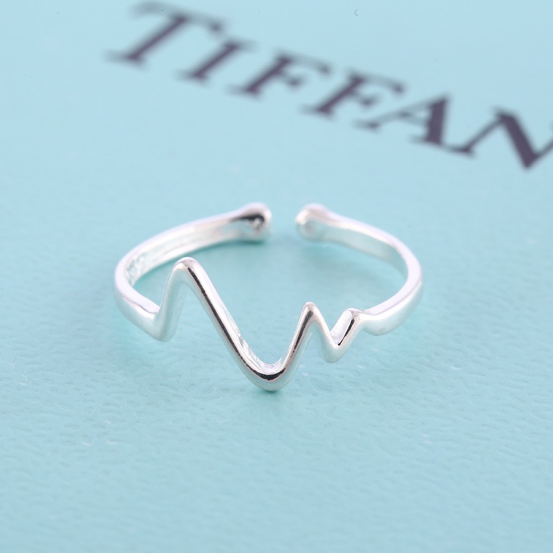 Nhẫn nữ thời trang hình nhịp tim may mắn bạc S925-N13