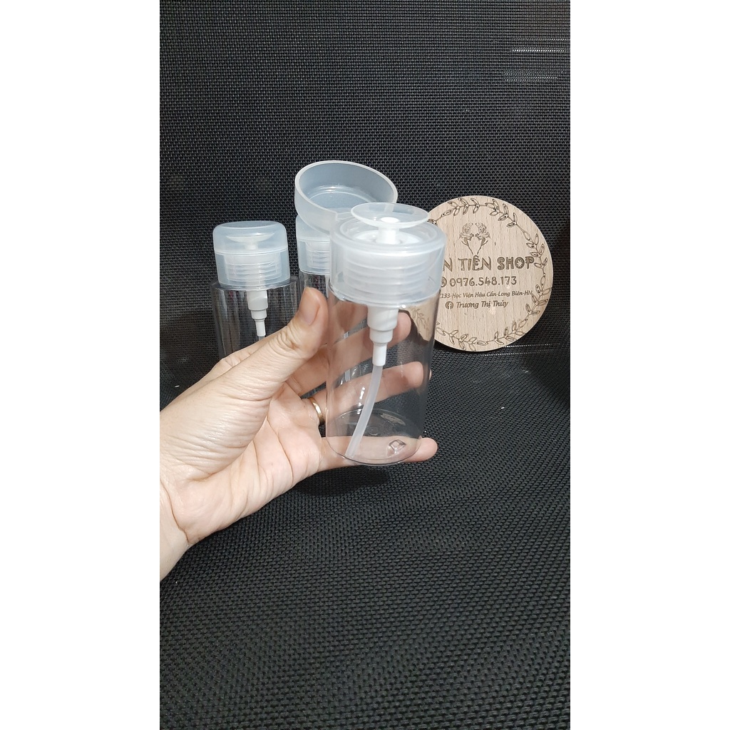 Chai nhựa toner trong nhấn 120ml, 150ml, 200ml nắp trong