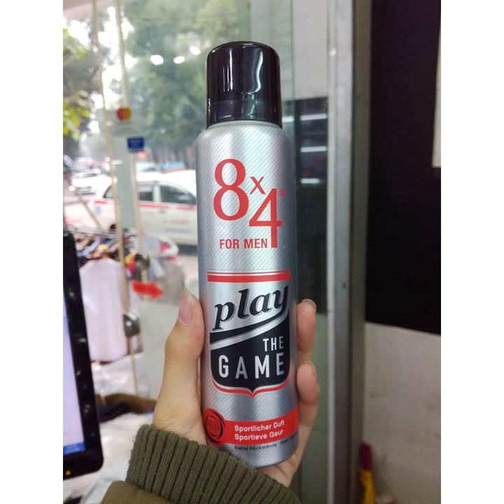 Xịt khử mùi cơ thể, 8x4 dành cho nam và nữ, hàng Đức chai 150ml
