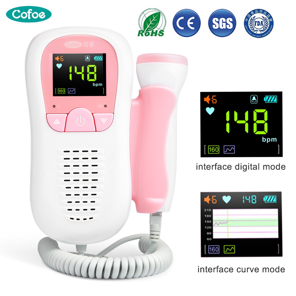 Dopper Cofoe FD-270G Đo Tim Thai Em Bé Không Có Ống Nghe Bức Xạ Chẩn Đoán Siêu Âm Tại Nhà Và Bệnh Viện