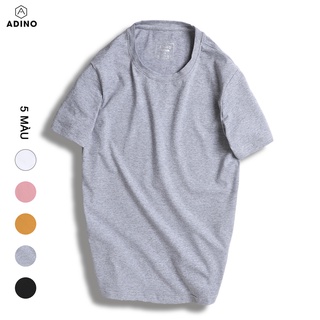 Áo thun nam cổ tròn ADINO màu ghi vải cotton co giãn dáng slimfit trẻ trung ACT05