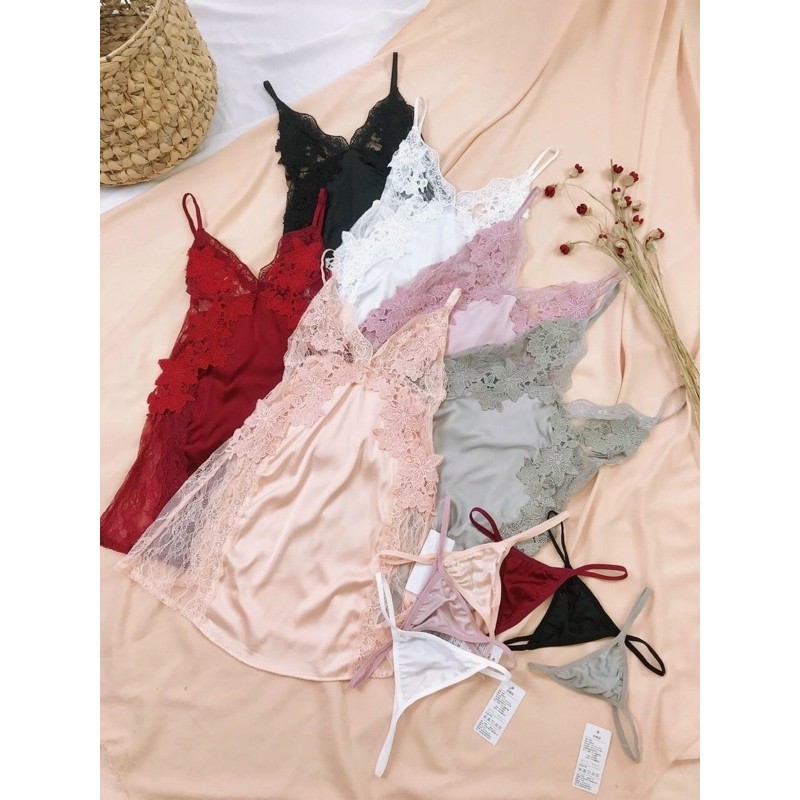 [TẶNG KÈM QUẦN LỌT KHE] Váy ngủ gợi cảm Rose Lingerie G423
