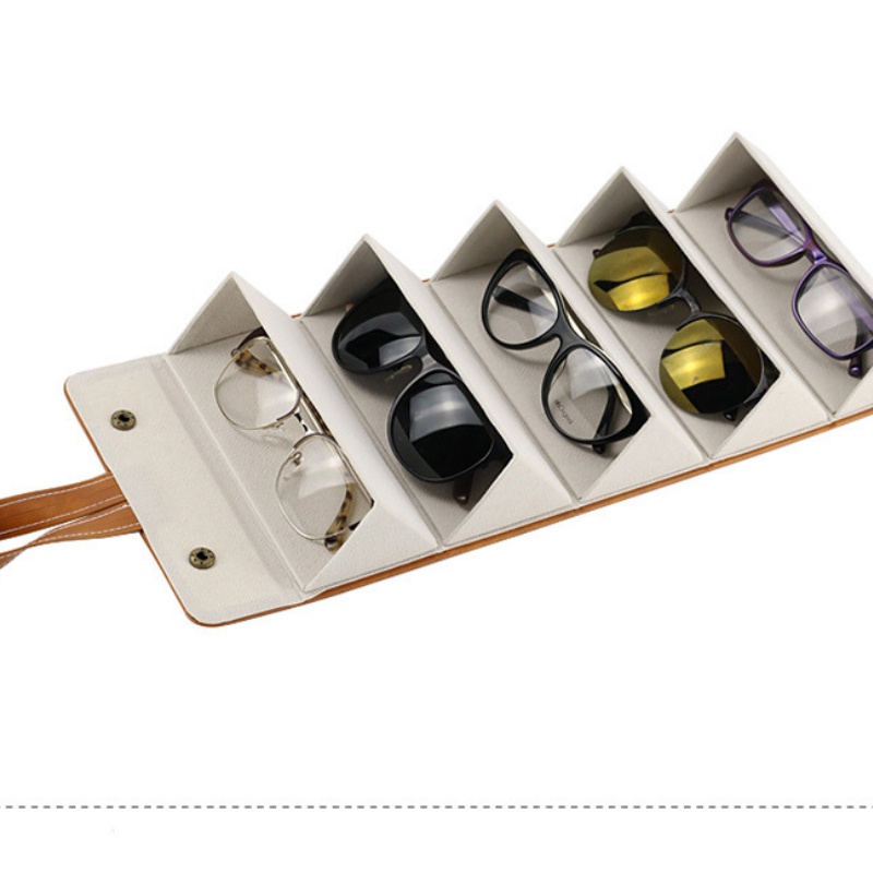 Hộp đựng mắt kính nhiều ngăn  tiện lợi đa năng bằng da PU Miibooshi P.283.DE