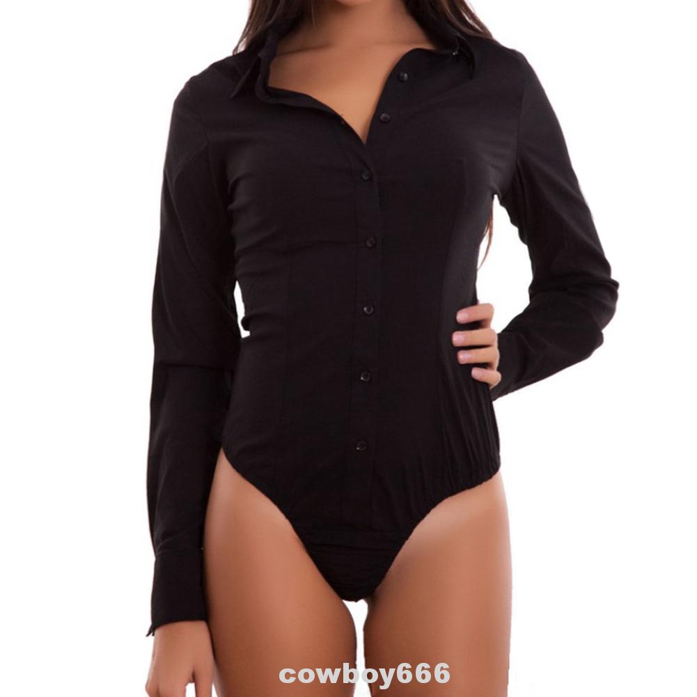 Bodysuit cổ chữ V màu trơn tay dài | BigBuy360 - bigbuy360.vn