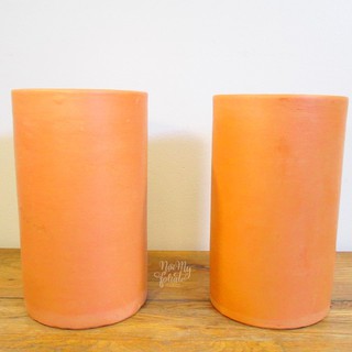 Chậu trồng cây đất nung hình trụ - Size RxC: 15x25cm