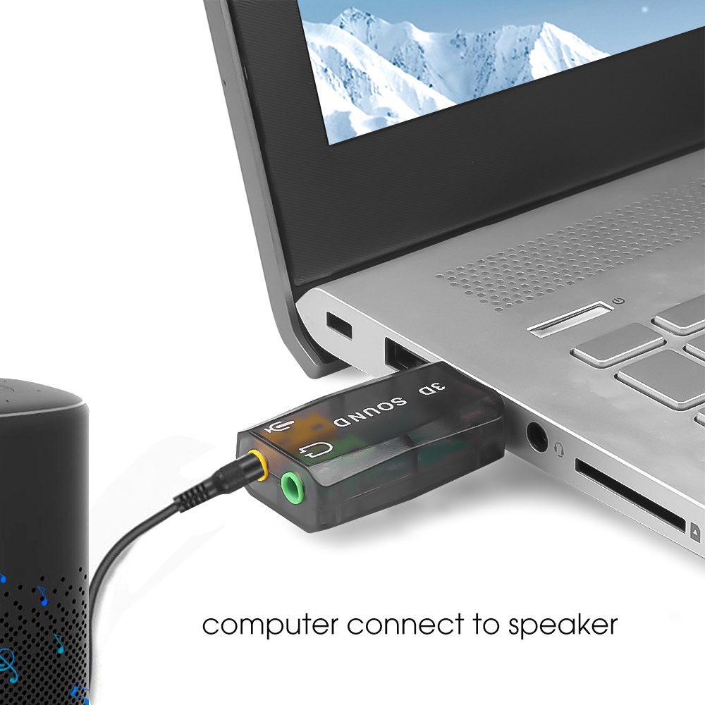 Bộ Chuyển Đổi Thẻ Âm Thanh Nổi 3d Từ Usb Sang 3.5mm Cho Laptop