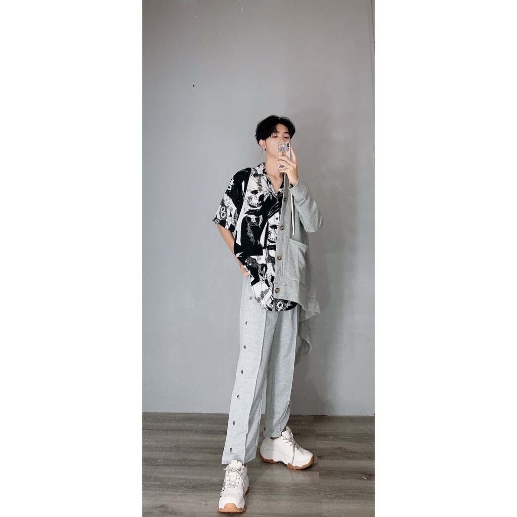 Quần Cúc Bấm Quần Dài Ống Rộng Dáng suông Phong Cách Năng Động Trẻ Trung Cho Nam ulzzang
