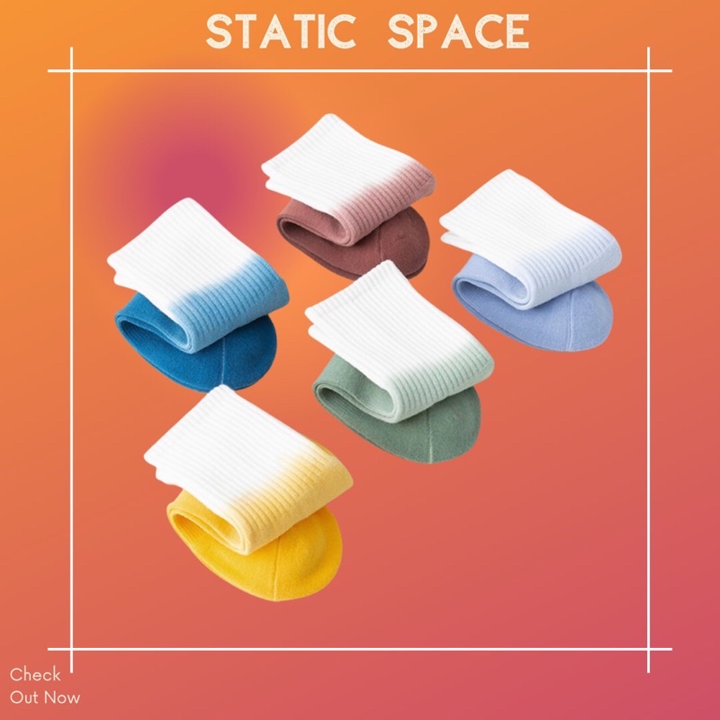 TẤT VỚ CAO CỔ NAM NỮ OMBRE CỔ TRẮNG FREESIZE - STATIC SPACE