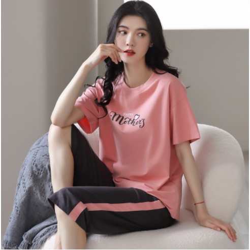 Bộ đồ cotton, bộ mặc nhà thời trang nữ cotton 100% dáng lửng mới mới - By Nemo