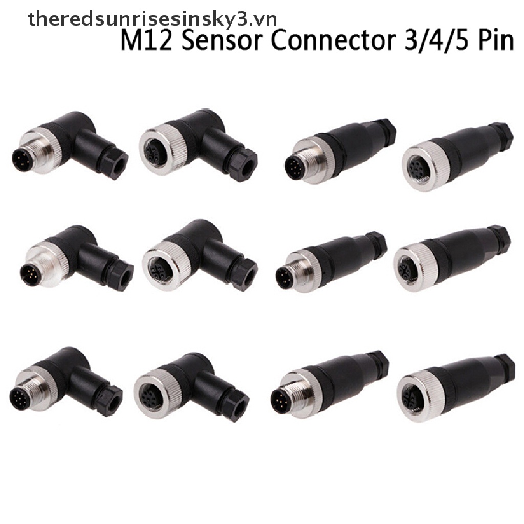 1 Đầu Nối Cảm Biến M12 3 / 4 / 5 pin Đực / Cái