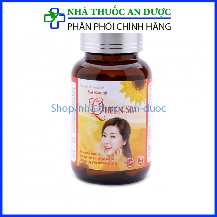 Viên uống đẹp da Sâm tố nữ Queen Spa  trắng da giảm lão hóa , ngừa nám tàn nhang hộp 30 viên